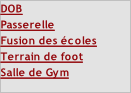 DOB Passerelle Fusion des écoles Terrain de foot Salle de Gym